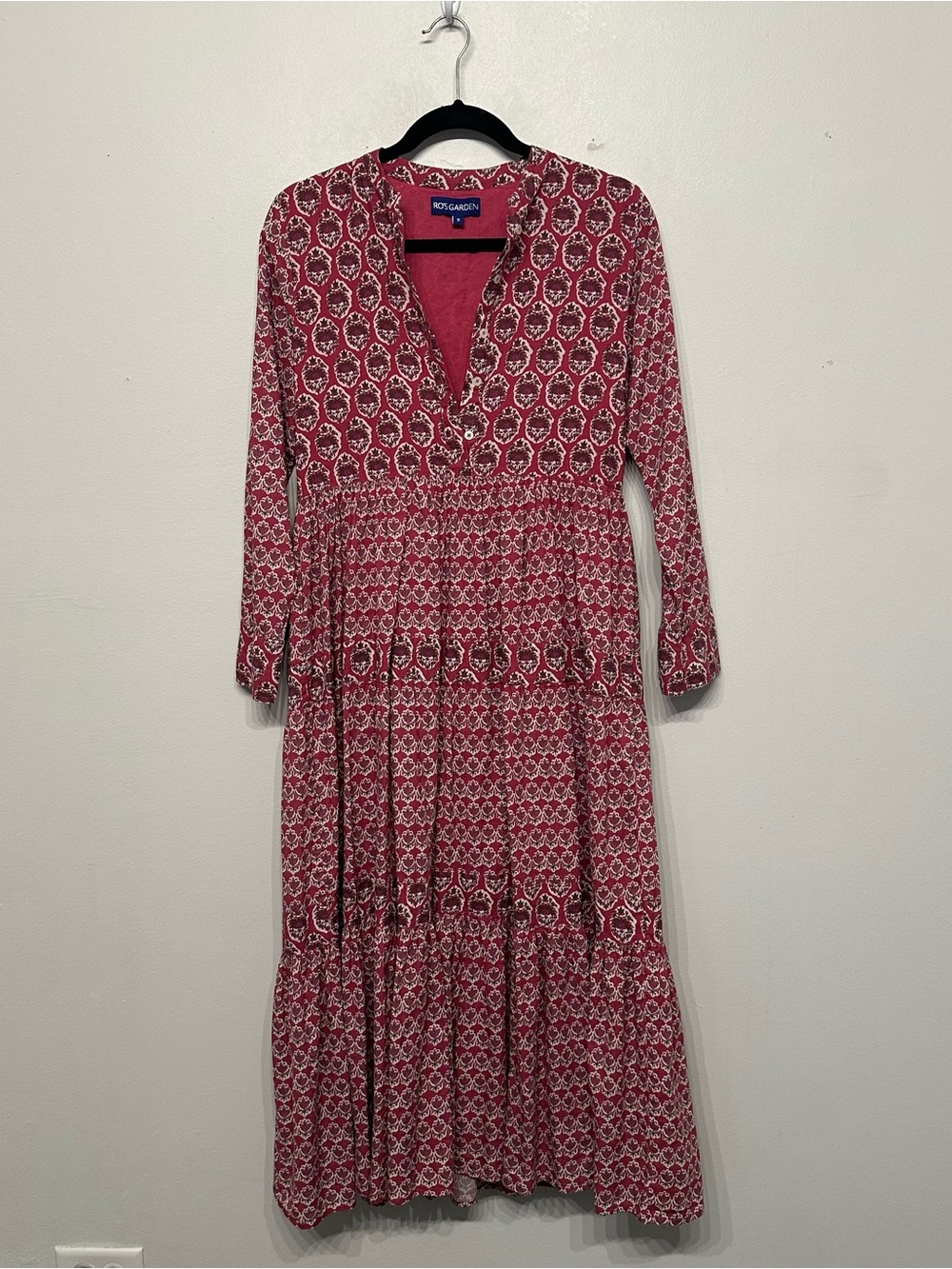 Ro's Garden Diwali Printed Midi Dress Small
